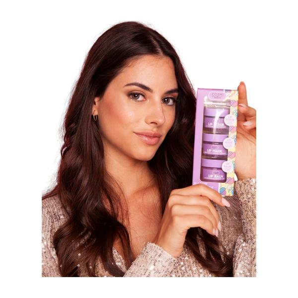 Set îngrijire buze COSMI Premium – Scrub, mască și balsam pentru buze catifelate