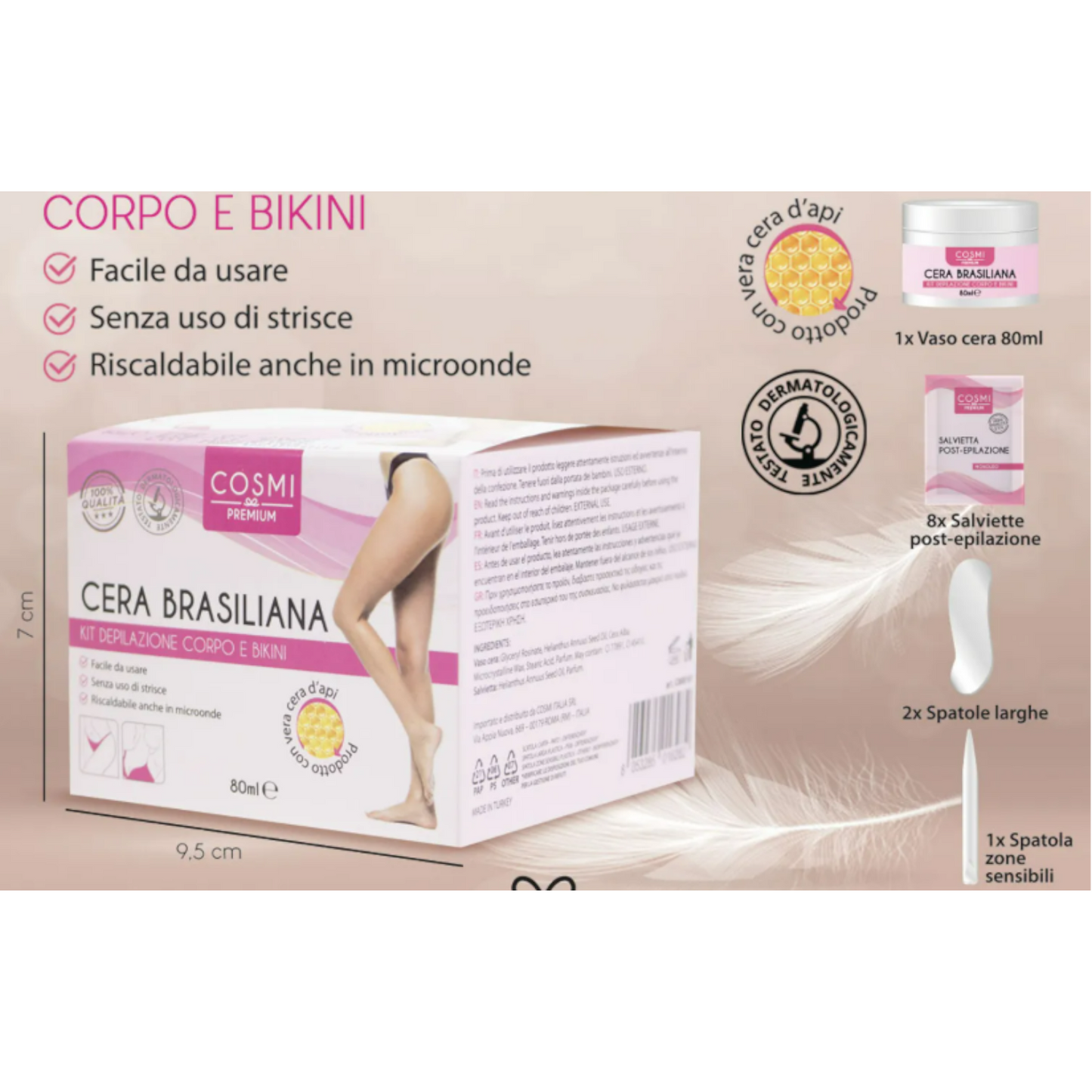 Kit complet pentru epilare fara benzi, ceara de albine